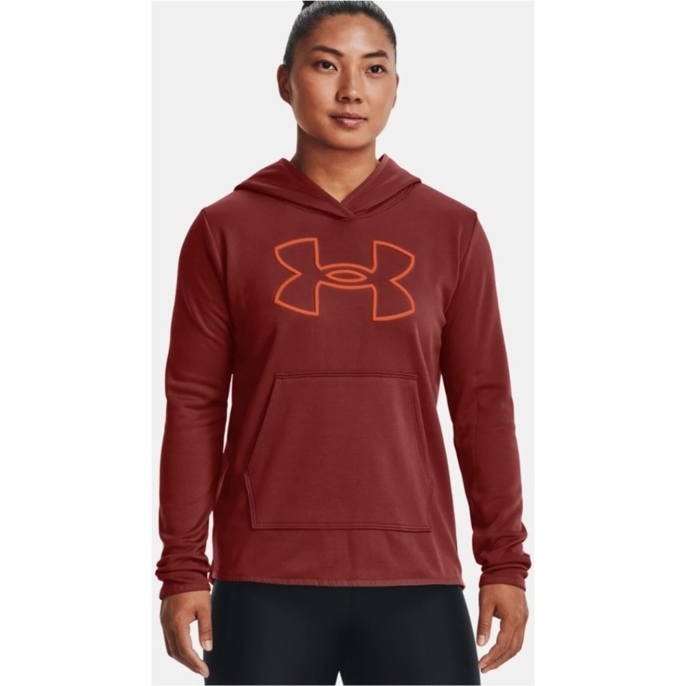 Under Armour Hoodie Pullover Activewear Rust Orange Top Medium‎